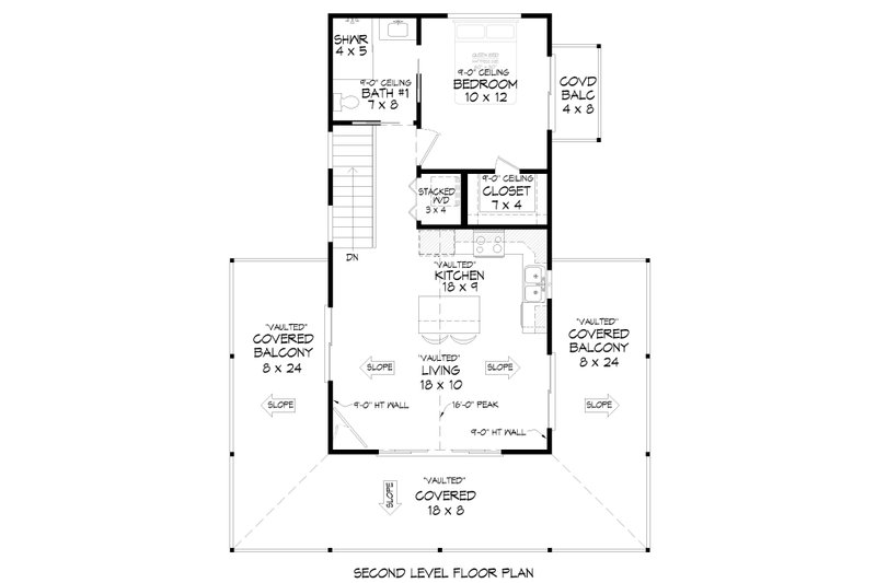 Beach Style House Plan - 1 Beds 2 Baths 968 Sq/Ft Plan #932-721 ...