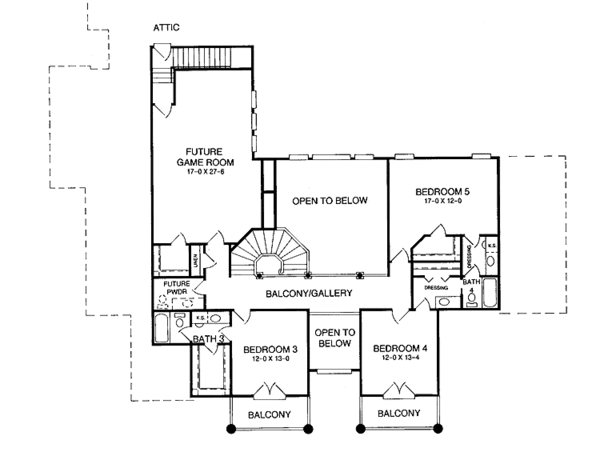 House Design - Country Floor Plan - Upper Floor Plan #952-122