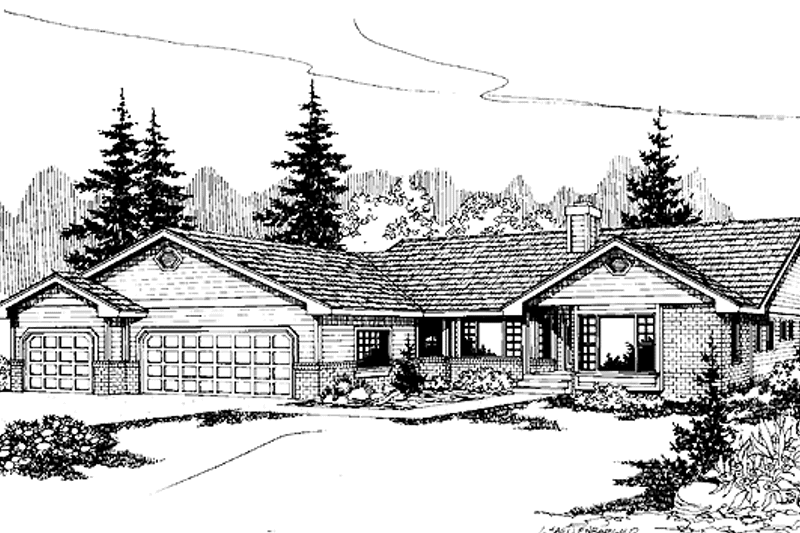 Home Plan - Exterior - Front Elevation 3 for Craftsman House Plan #60-830 - 3 bed, 3 bath