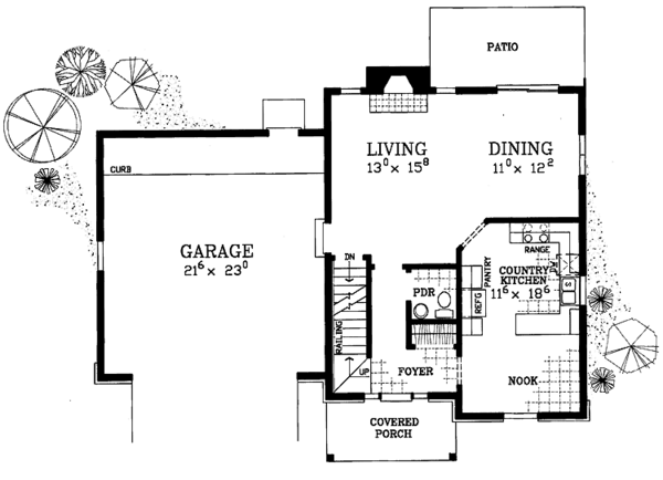 Architectural House Design - Colonial Floor Plan - Main Floor Plan #72-1106