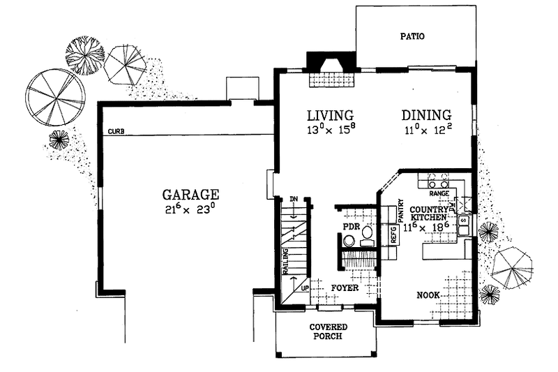 Dream House Plan - Floor Plan - Main Floor for Colonial House Plan #72-1106 - 3 bed, 2.5 bath
