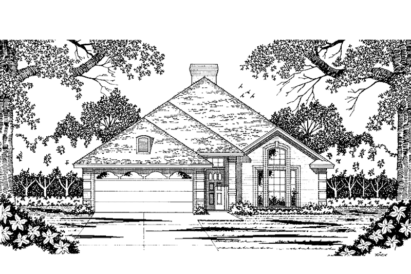 Architectural House Design - Ranch Exterior - Front Elevation Plan #42-571