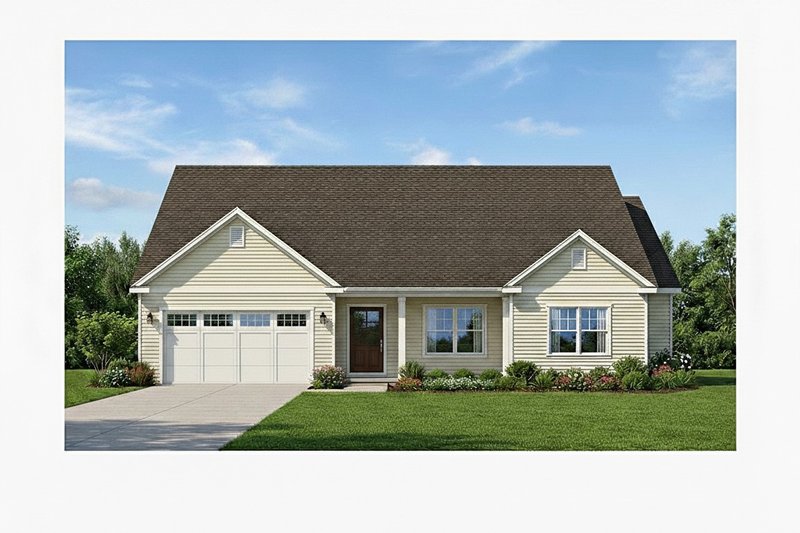 Architectural House Design - Ranch Exterior - Front Elevation Plan #22-654