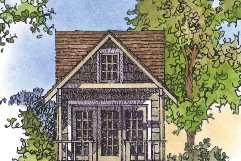 House Blueprint - Exterior - Front Elevation 3 for Country House Plan #1016-71 - 1 bed, 1 bath