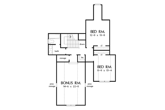 Floor Plan - Upper Floor for Country House Plan #929-414 - 3 bed, 2.5 bath
