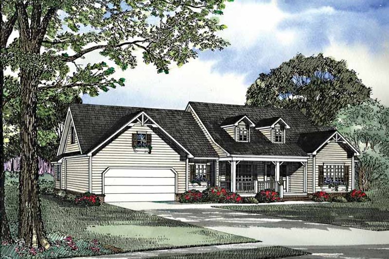 Country Style House Plan - 3 Beds 2 Baths 1923 Sq/Ft Plan #17-3160