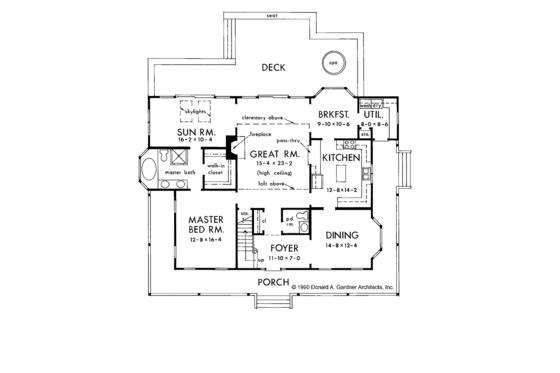 Floor Plan - Main Floor for Country House Plan #929-75 - 4 bed, 3.5 bath