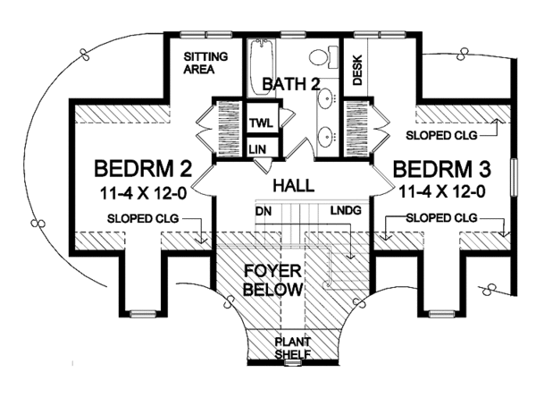 House Plan Design - Colonial Floor Plan - Upper Floor Plan #328-359