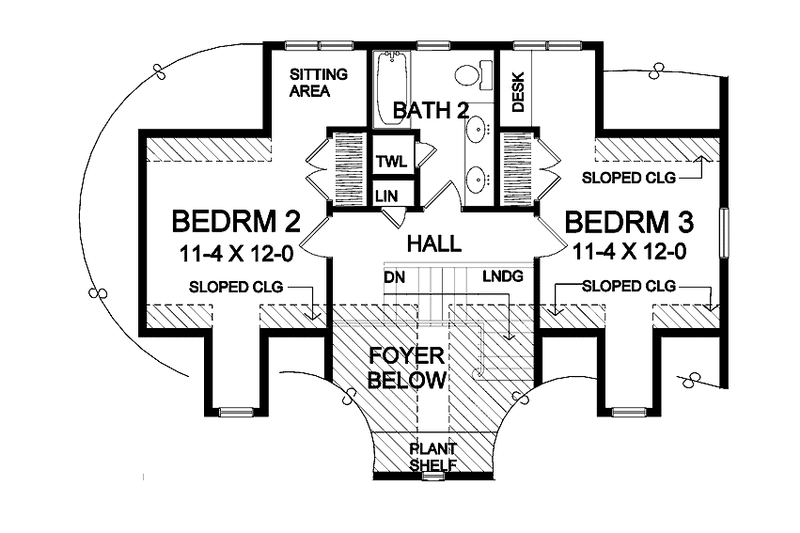 Home Plan - Floor Plan - Upper Floor for Colonial House Plan #328-359 - 3 bed, 2.5 bath