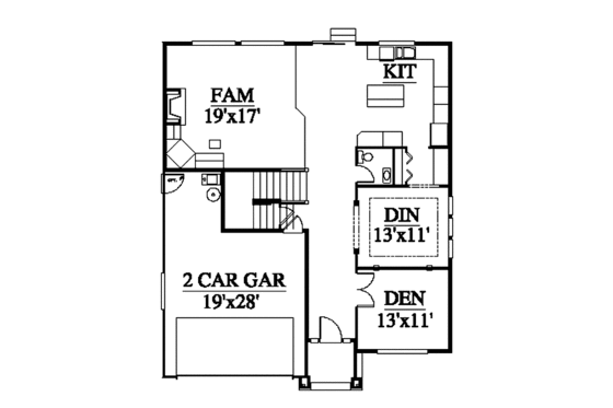 Floor Plan - Main Floor for Contemporary House Plan #951-3 - 4 bed, 2.5 bath
