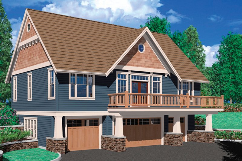 Dream House Plan - Craftsman Exterior - Front Elevation Plan #48-895