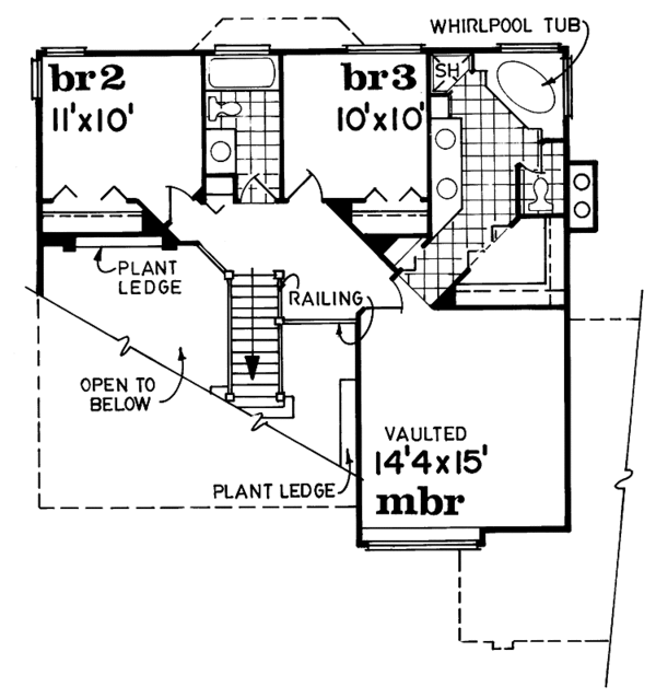 Architectural House Design - Country Floor Plan - Upper Floor Plan #47-995