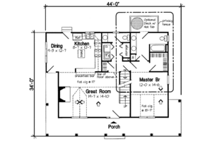 Floor Plan - Main Floor for Country House Plan #312-532 - 3 bed, 2.5 bath