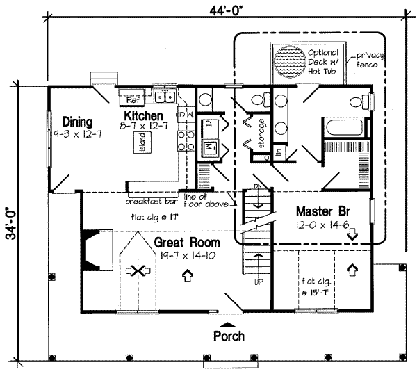 Country Floor Plan - Main Floor Plan #312-532
