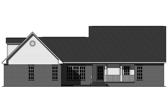 Exterior - Rear Elevation for Country House Plan #21-375 - 3 bed, 2.5 bath