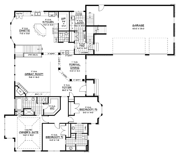 House Plan Design - Craftsman Floor Plan - Main Floor Plan #51-689
