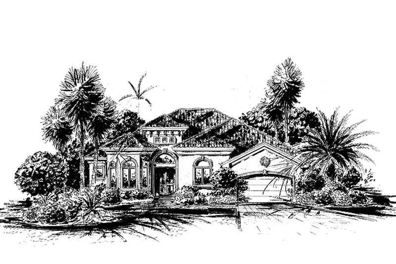 House Blueprint - Mediterranean Exterior - Front Elevation Plan #1017-4