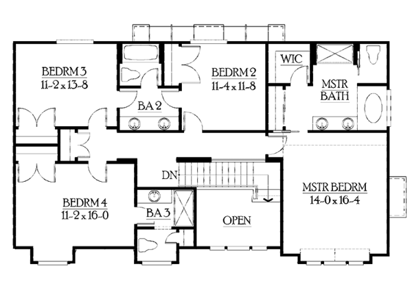 House Plan Design - Craftsman Floor Plan - Upper Floor Plan #132-402