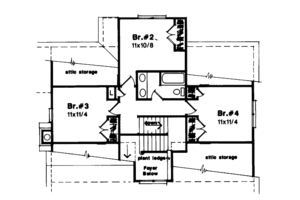 Floor Plan - Upper Floor for Country House Plan #41-141 - 4 bed, 2.5 bath