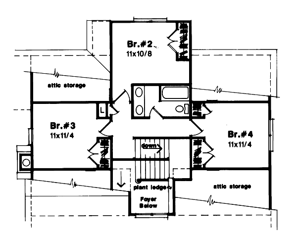 Architectural House Design - Country Floor Plan - Upper Floor Plan #41-141