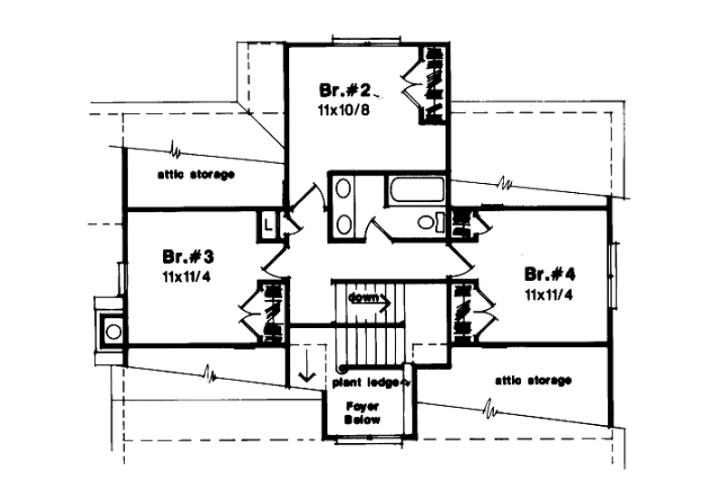 Dream House Plan - Floor Plan - Upper Floor for Country House Plan #41-141 - 4 bed, 2.5 bath