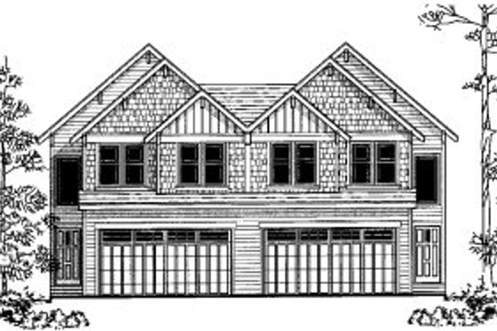 Exterior - Front Elevation for Traditional House Plan #303-398 - 2 bed, 2.5 bath