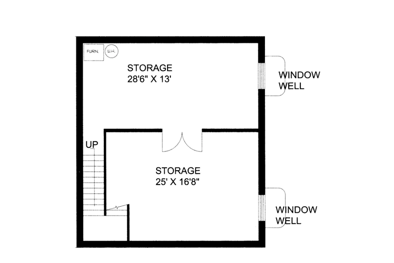Home Plan - Floor Plan - Lower Floor for Contemporary House Plan #117-860 - 3 bed, 2 bath