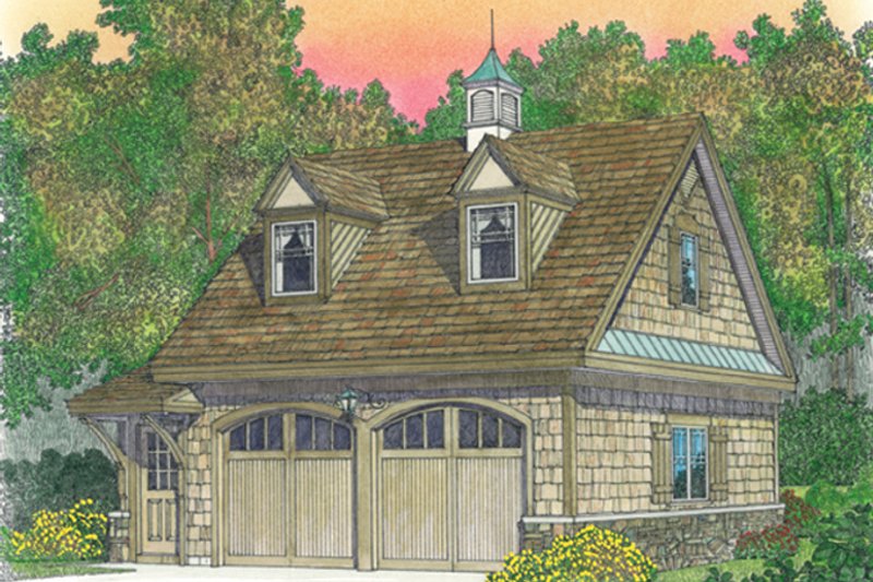 Home Plan - Exterior - Front Elevation 3 for Craftsman House Plan #1016-98, 0.5 bath