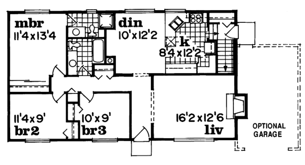 Architectural House Design - Ranch Floor Plan - Main Floor Plan #47-783