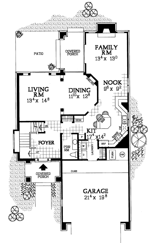Architectural House Design - Traditional Floor Plan - Main Floor Plan #72-1093