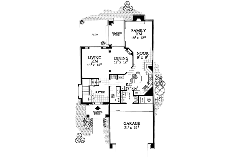 Home Plan - Floor Plan - Main Floor for Traditional House Plan #72-1093 - 2 bed, 2.5 bath