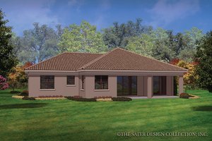 Exterior - Rear Elevation for Mediterranean House Plan #930-452 - 3 bed, 2 bath