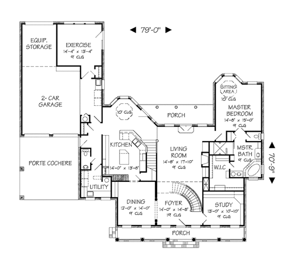 Dream House Plan - Country Floor Plan - Main Floor Plan #968-36