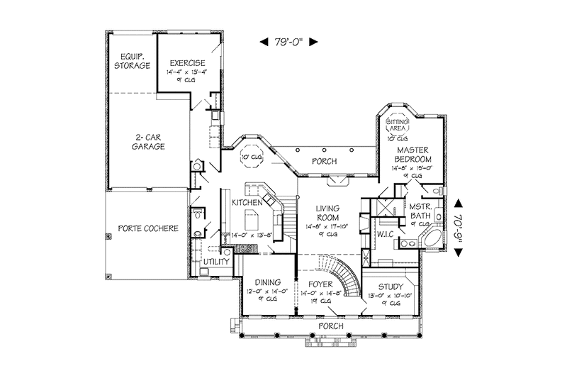 Dream House Plan - Floor Plan - Main Floor for Country House Plan #968-36 - 3 bed, 3.5 bath