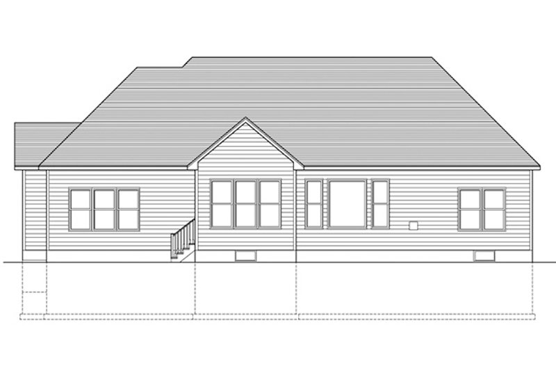 Home Plan - Exterior - Rear Elevation for Ranch House Plan #1010-107 - 3 bed, 2 bath