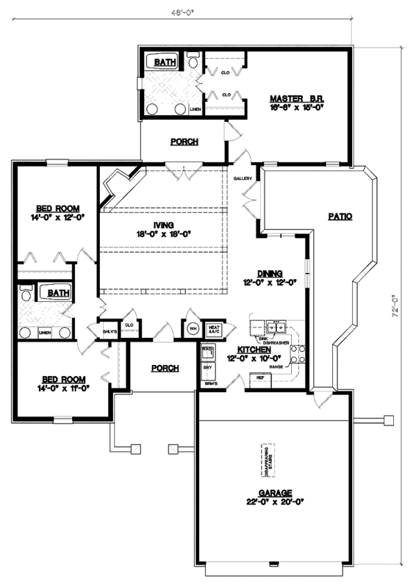 House Design - European Floor Plan - Main Floor Plan #45-510