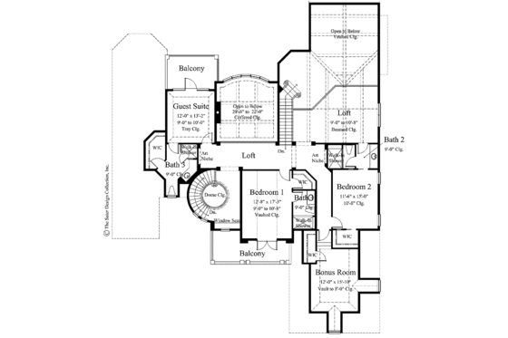Floor Plan - Upper Floor for Country House Plan #930-273 - 4 bed, 4.5 bath