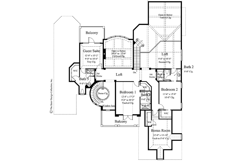 House Blueprint - Floor Plan - Upper Floor for Country House Plan #930-273 - 4 bed, 4.5 bath