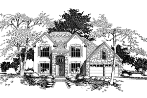House Blueprint - Exterior - Front Elevation for Country House Plan #472-108 - 3 bed, 2.5 bath