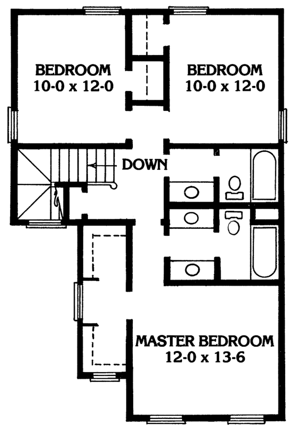 Architectural House Design - Victorian Floor Plan - Upper Floor Plan #1014-1