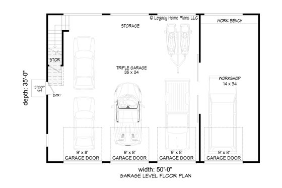 Floor Plan - Main Floor for Country House Plan #932-805, 0 bath