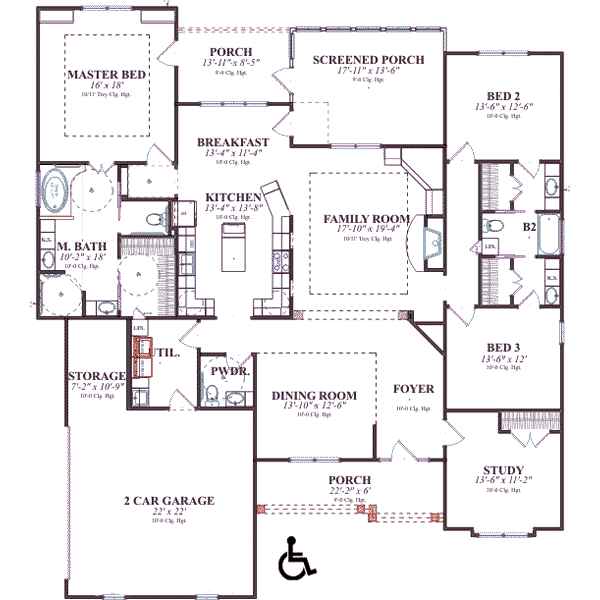 Southern Floor Plan - Main Floor Plan #63-113