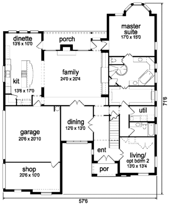 Home Plan - European Floor Plan - Main Floor Plan #84-402