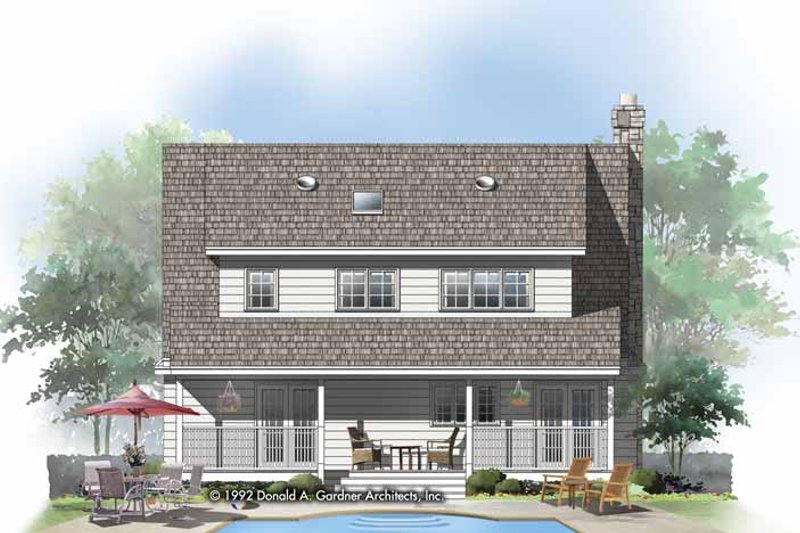 Home Plan - Exterior - Rear Elevation for Country House Plan #929-143 - 3 bed, 2 bath