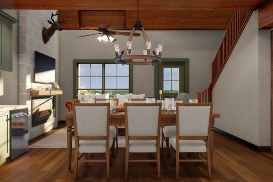 Interior - Dining Room for Cabin House Plan #923-360 - 2 bed, 2 bath