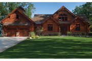 Log Style House Plan - 5 Beds 4.5 Baths 5140 Sq/Ft Plan #928-263 