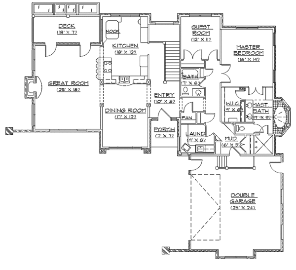 Home Plan - Contemporary Floor Plan - Main Floor Plan #945-22