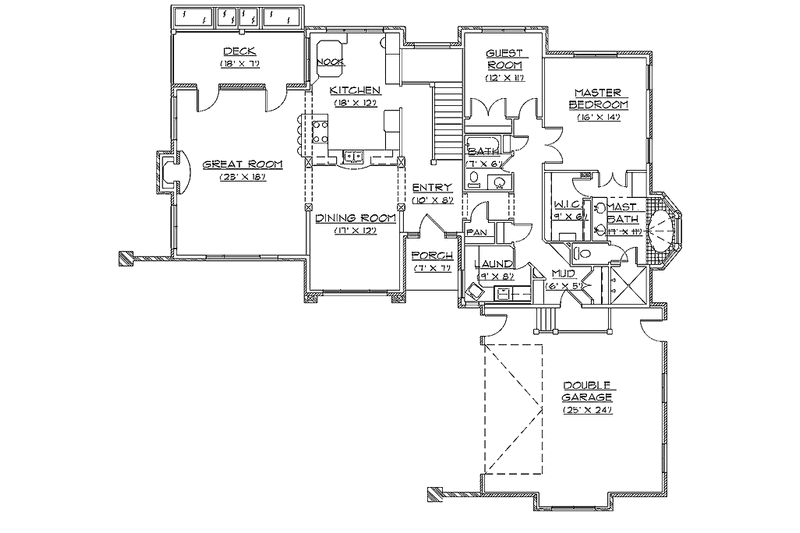 Home Plan - Floor Plan - Main Floor for Contemporary House Plan #945-22 - 4 bed, 3.5 bath