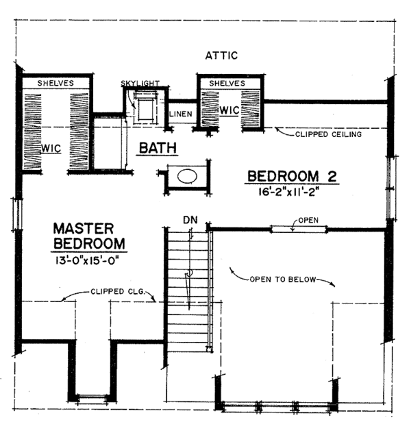 Architectural House Design - Country Floor Plan - Upper Floor Plan #1016-39