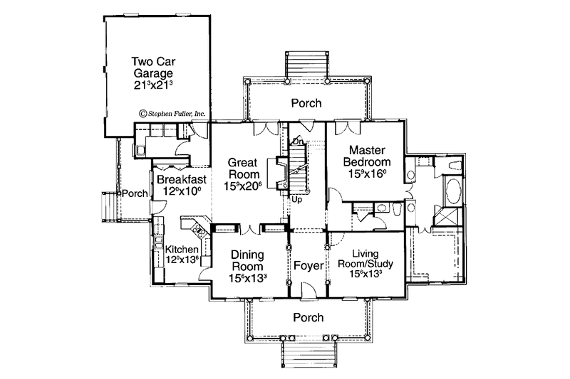 Home Plan - Floor Plan - Main Floor for Classical House Plan #429-186 - 4 bed, 3.5 bath
